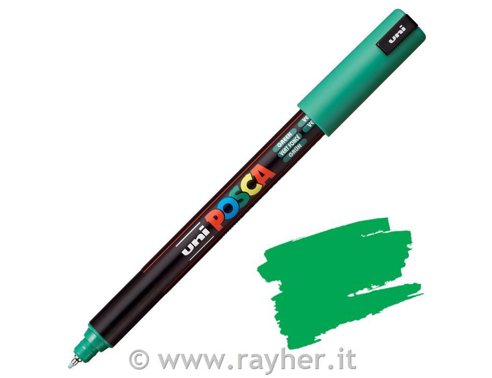Uni POSCA marker; p.tonda 0,7 mm metal;; metallic green