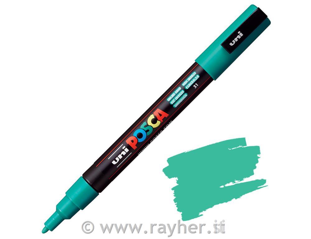 Uni POSCA marker; p.tonda 0,9-1,3 mm; emerald green