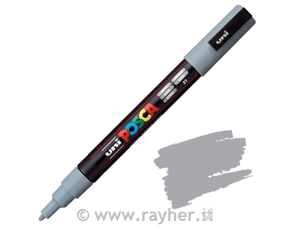 Uni POSCA marker; tip 0,9-1,3 mm;grey