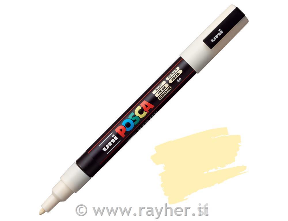 Uni POSCA marker; tip 0,9-1,3 mm;ivory