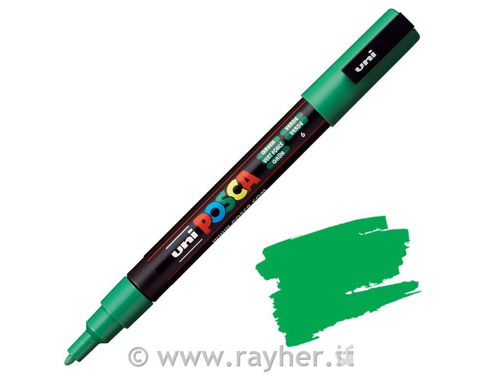 Uni POSCA marker; tip 0,9-1,3 mm;green