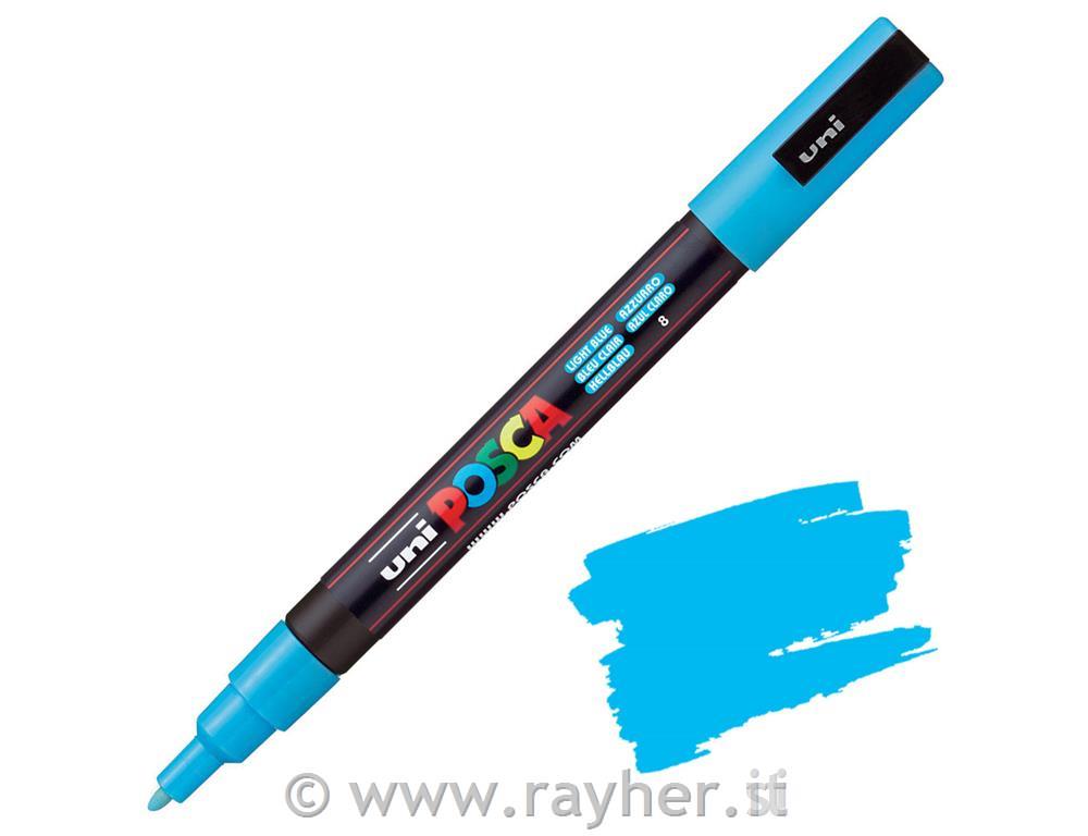 POSCA Uni flomaster; konica 0,9-1,3 mm; svetlo moder