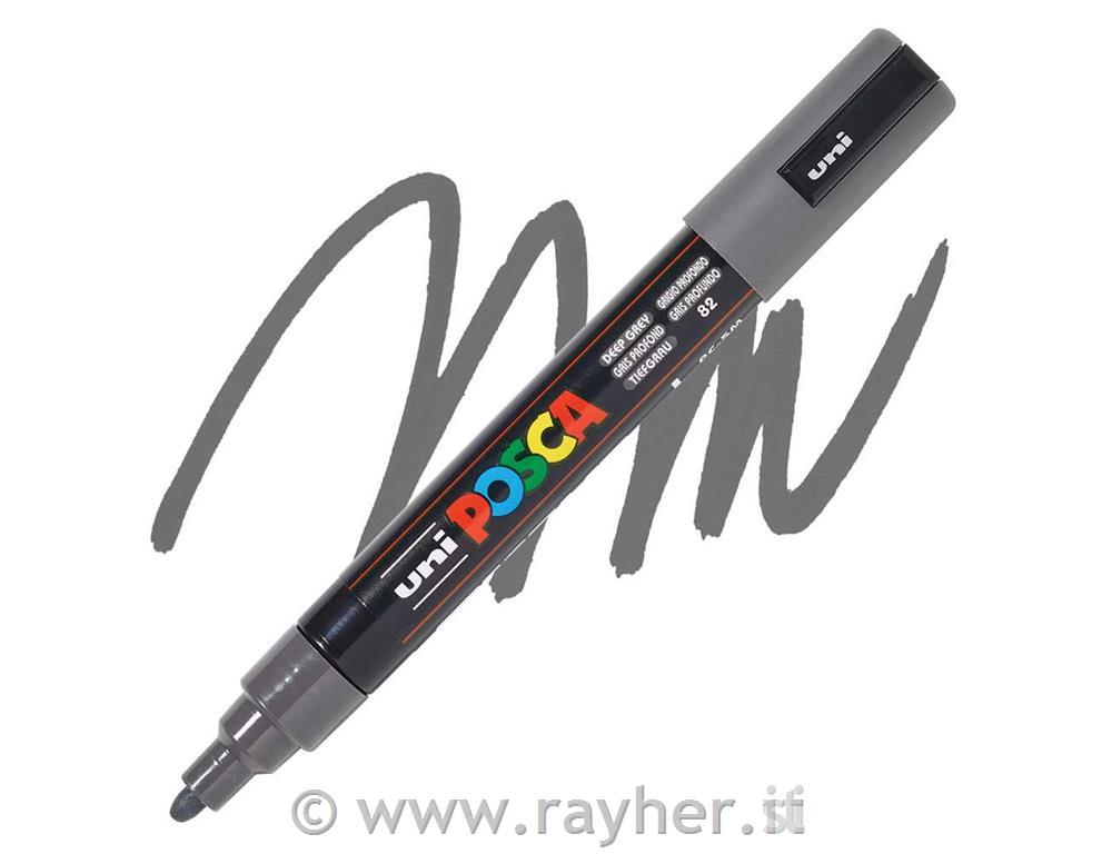 POSCA Uni flomaster; konica 1,8-2,5 mm; globoko siv