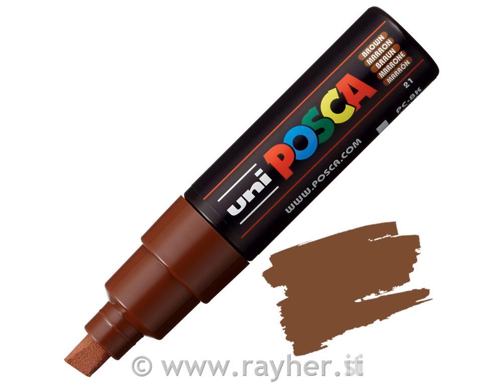 Uni POSCA marker; tip 8 mm chissel;brown