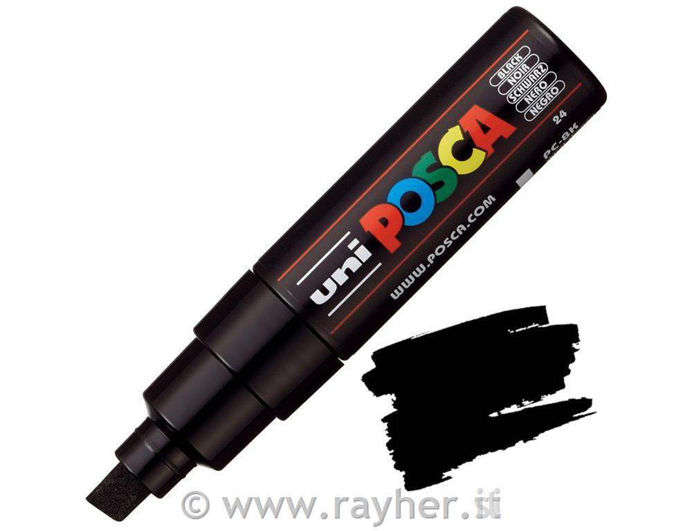 Uni POSCA marker; tip 8 mm chissel;black