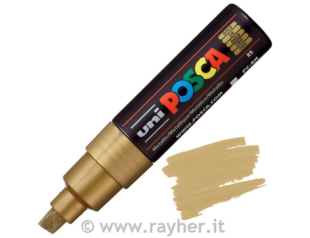 Uni POSCA marker; p.tonda 8 mm chissel;; gold