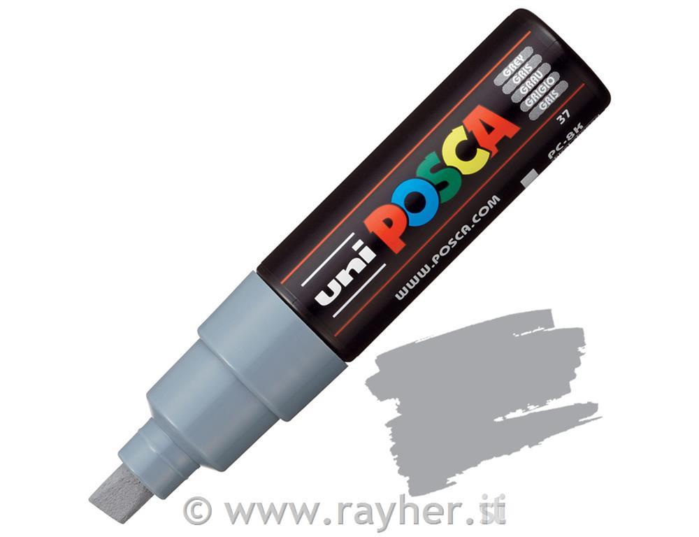 Uni POSCA marker; p.tonda 8 mm chissel;; grey