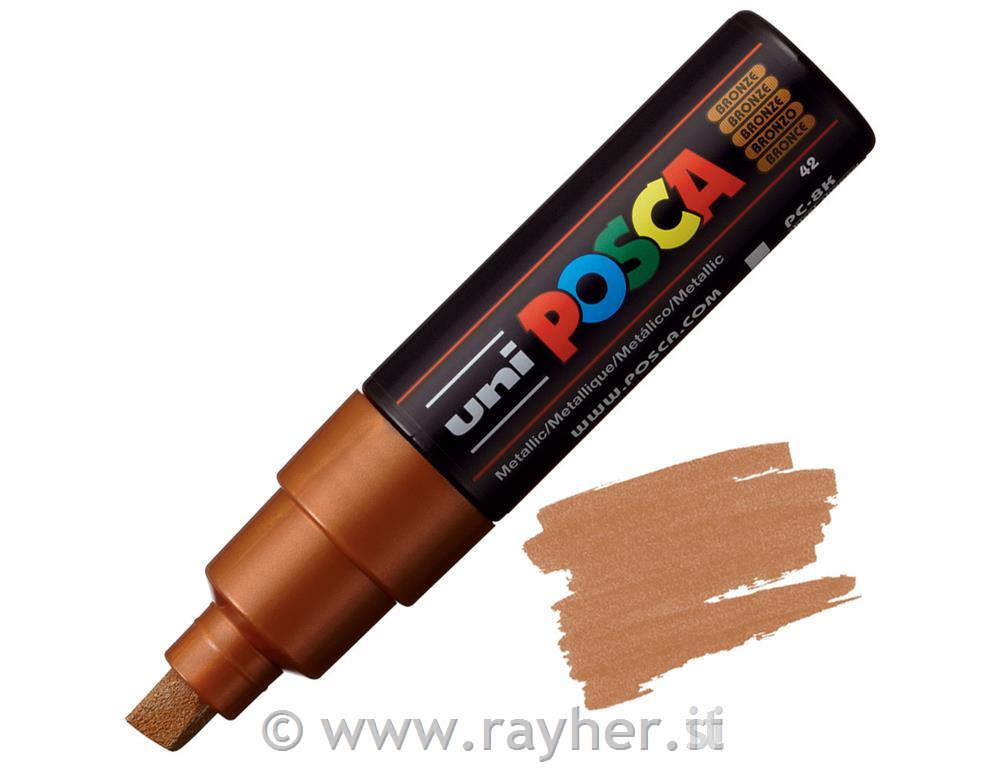 Uni POSCA marker; tip 8 mm chissel;bronze