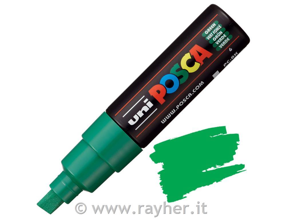 Uni POSCA marker; p.tonda 8 mm chissel;; green