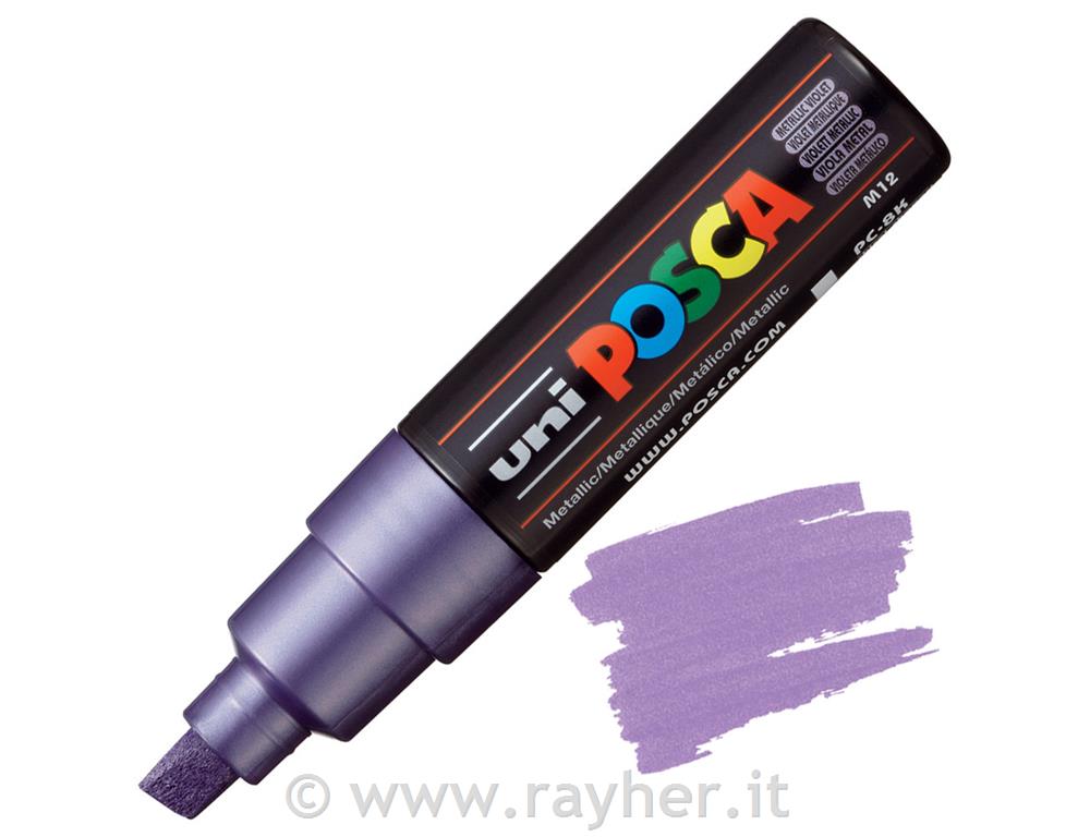 Uni POSCA marker; tip 8 mm chissel;metallic violet