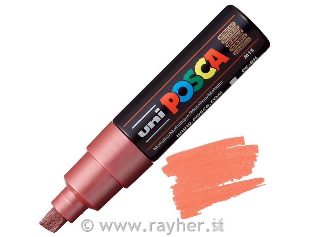 Uni POSCA marker; p.tonda 8 mm chissel;; metallic red