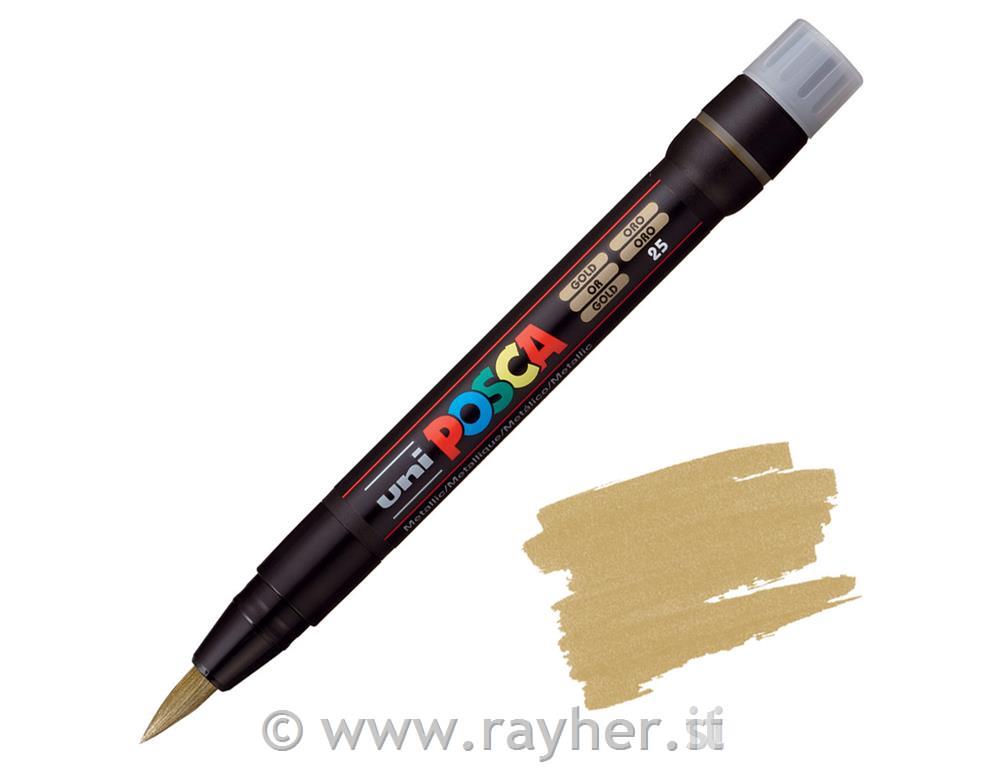 Uni POSCA marker; tip brush;gold