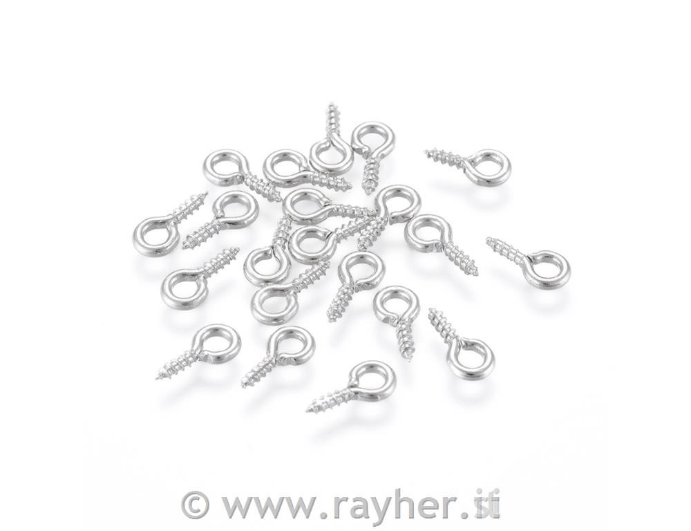 Viti con occhiello, 8x4mm, argento