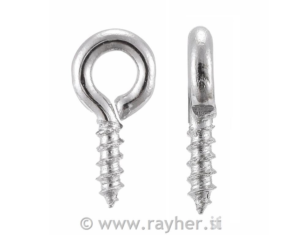 Viti con occhiello, 8x4mm, argento