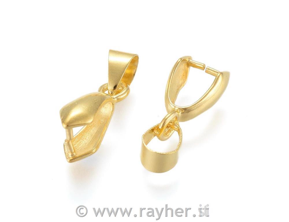 Držalo za obesek, pozlateno s pravim zlatom, 14.5x4mm