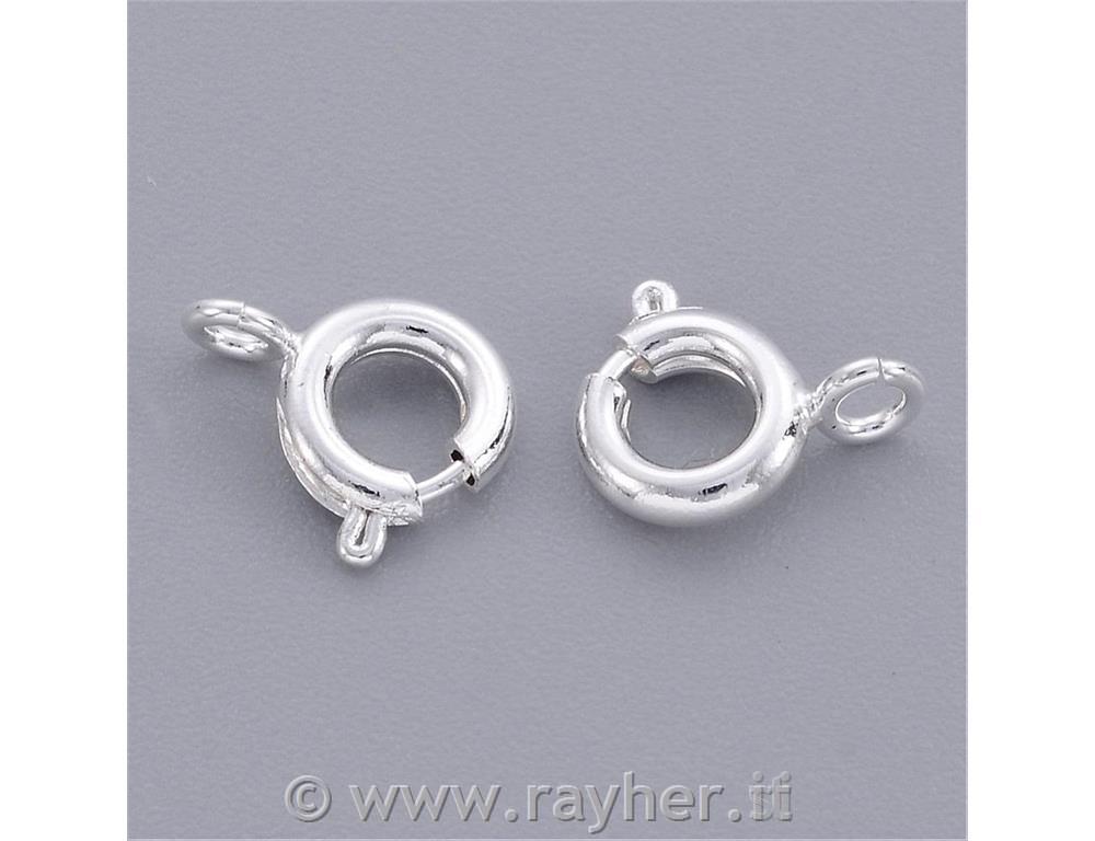 CHIUSURA TONDA 6MM, COLORE ARGENTO