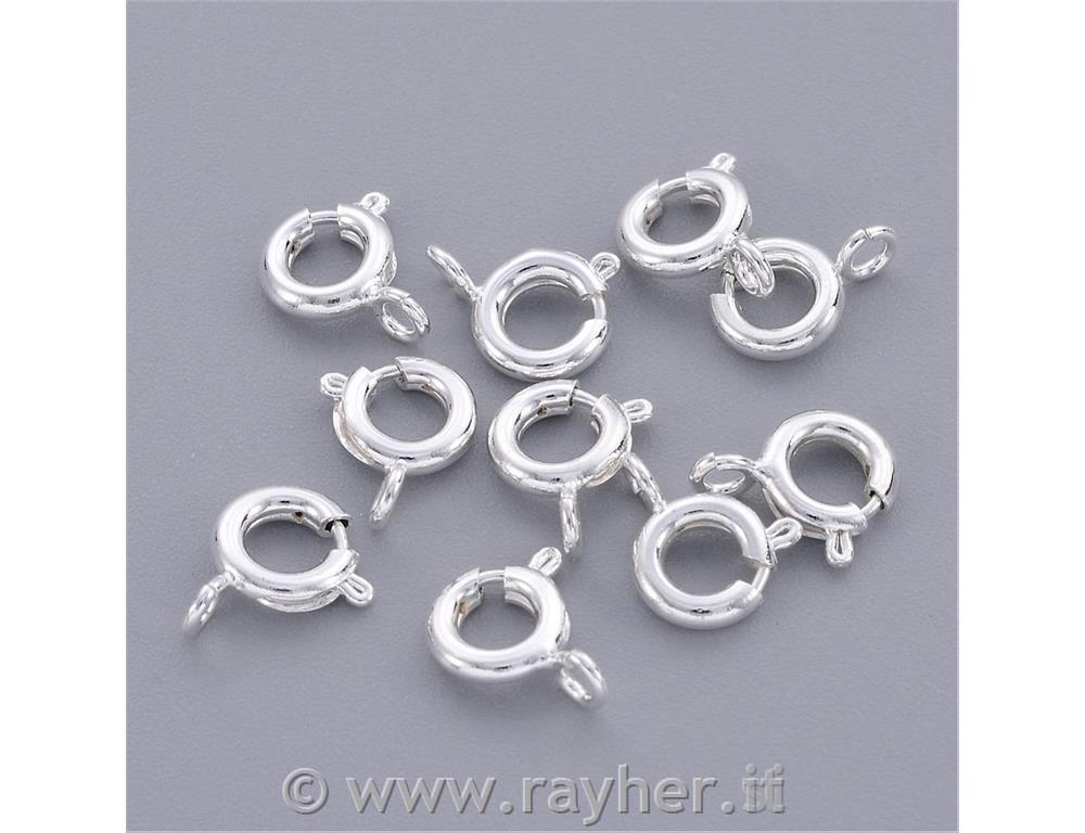 CHIUSURA TONDA 6MM, COLORE ARGENTO