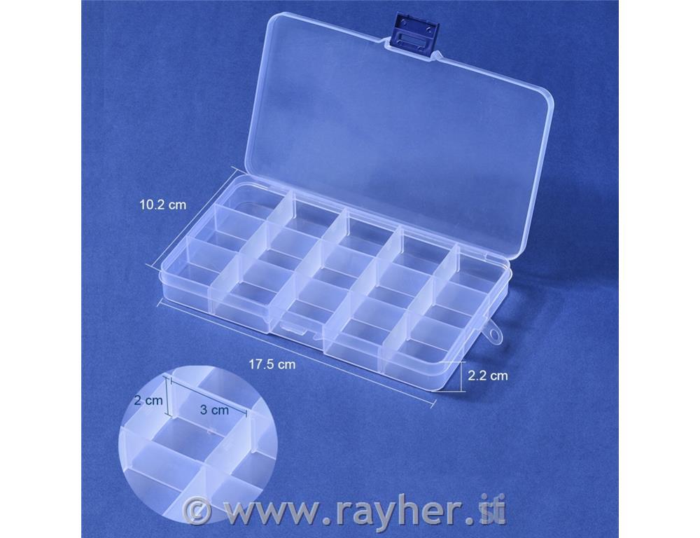 Scatola portaoggetti, 17,5x10,2x2,2 cm