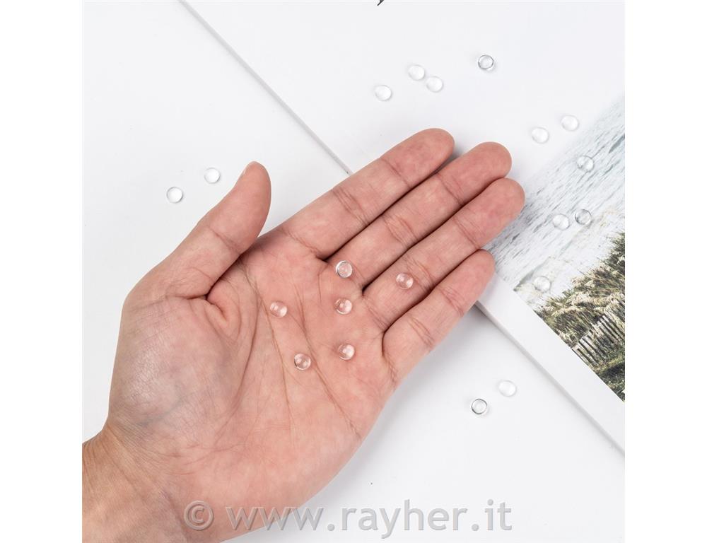 CABOCHON DI VETRO, TONDO, DIAMETRO 6MM