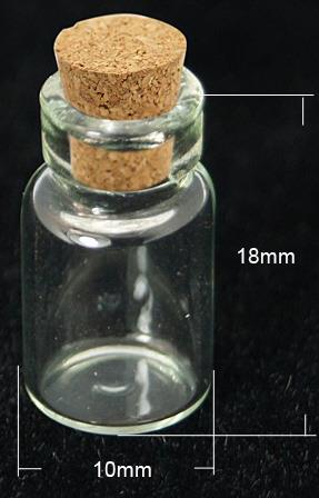 BOTTIGLIA DI VETRO MINI, 18X10MM