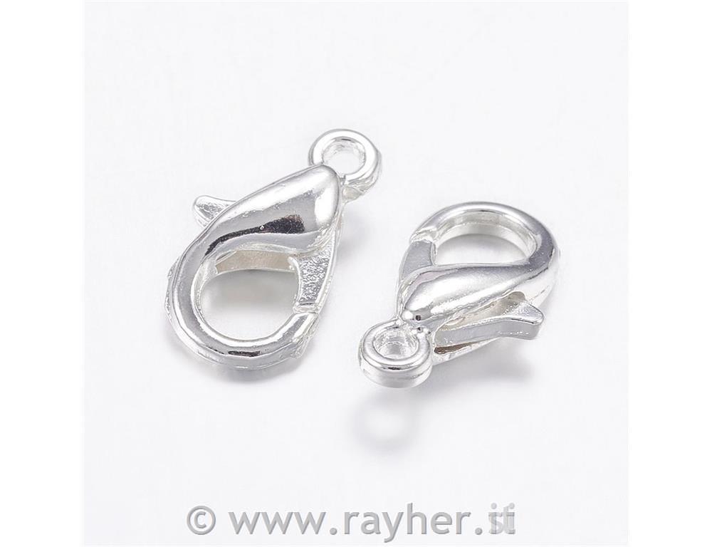 MOSCHETTONE 6MM, ARGENTO/PLATINO SET10/1