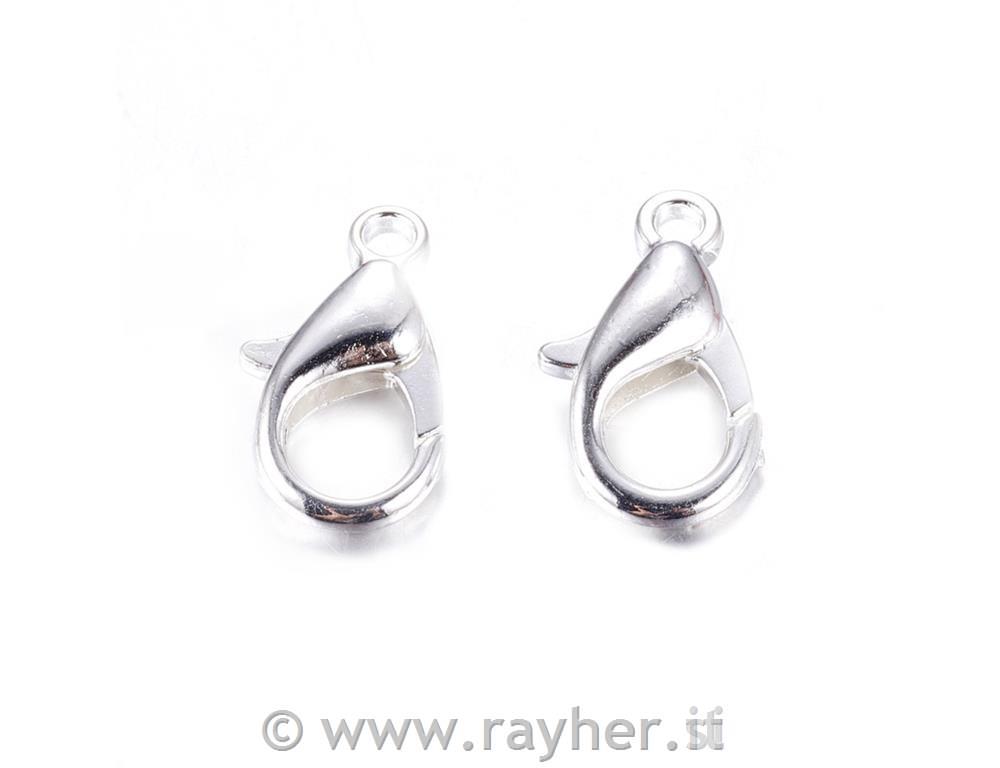 MOSCHETTONE 8MM, ARGENTO/PLATINO SET10/1