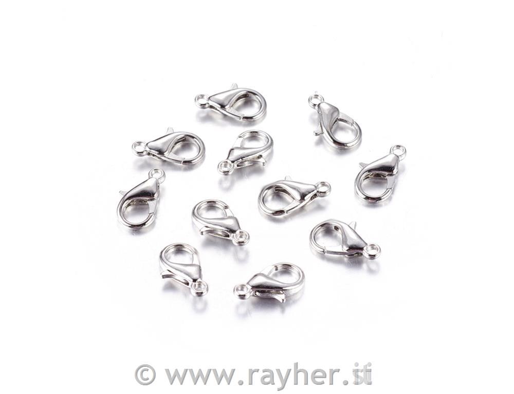 MOSCHETTONE 8MM,PLATINO SET10/1