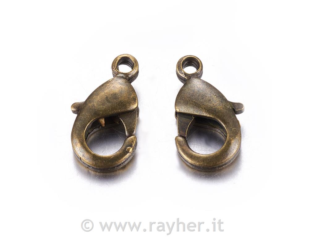 MOSCHETTONE 14MM, BRONZO ANTICO,SET 10/1