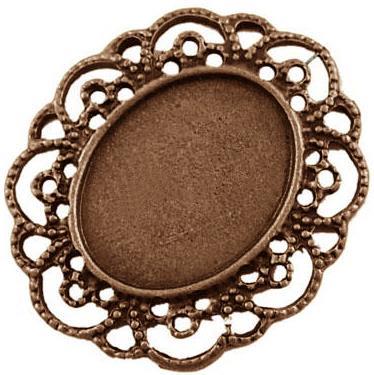 MEDALJON ANTIK BAKER, 41X35 MM, OVAL