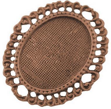 MEDAGLIONE RAME ANTICO,58X49X2MM, OVALE