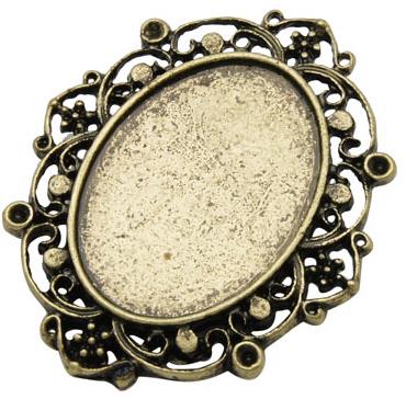 MEDAGLIONE BRONZO ANTICO, 37X31X3MM, OVA