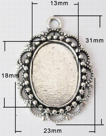 MEDALJON ANTIK SREBRN, 32X25 MM, OVAL