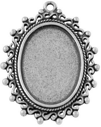 MEDAGLIONE ARGENTO ANTICO, 38X29MM