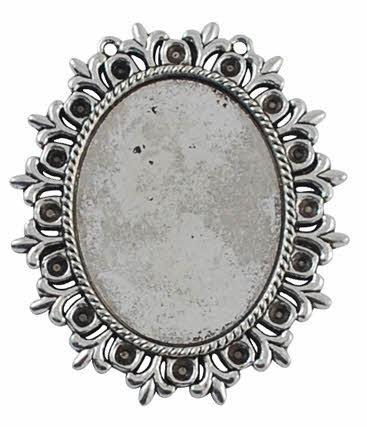 MEDAGLIONE ARGENTO ANTICO, 56X49MM