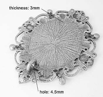 MEDAGLIONE ARGENTO ANTICO, 68X53MM