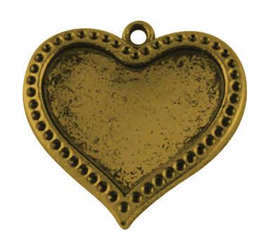 MEDAGLIONE ORO ANTICO,28X27X3 MM, CUORE