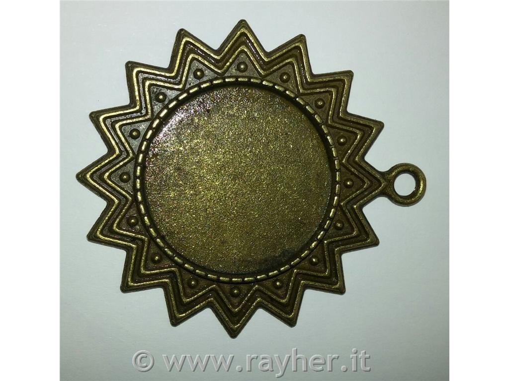 MEDALJON ANTIK BRON, 46 X 41 MM