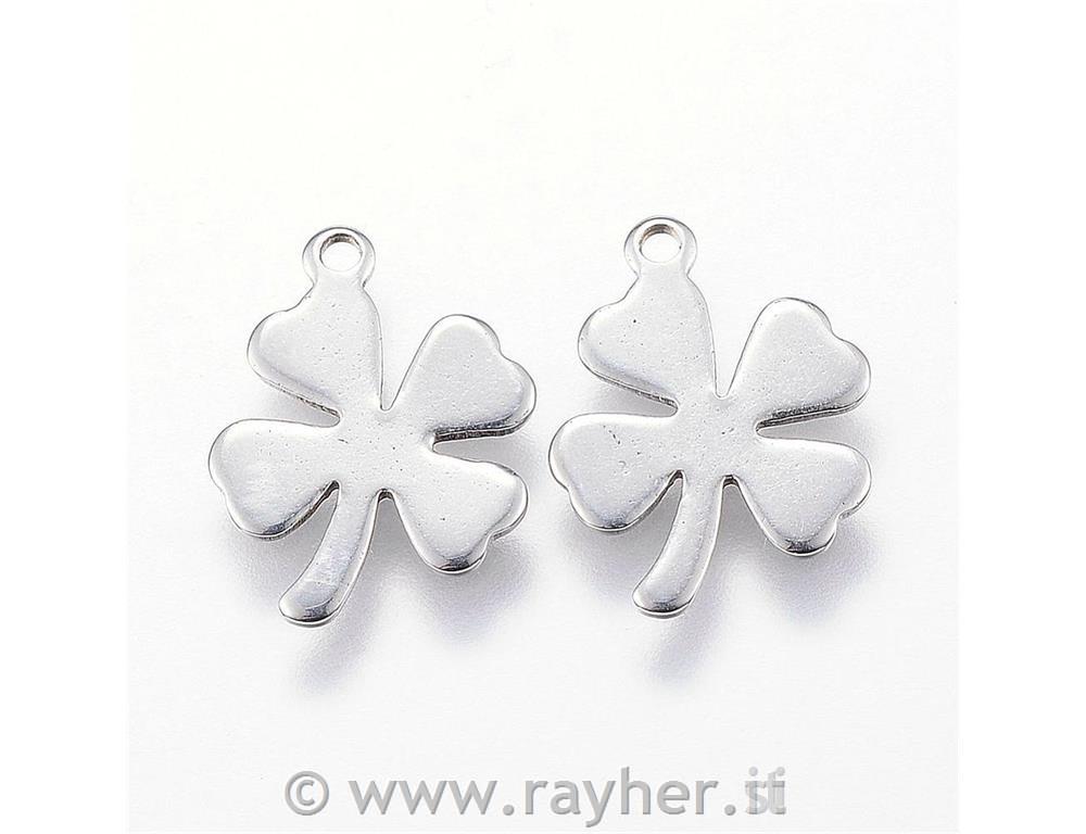 Obesek, Deteljica za srečo, 13.5x10 mm, 1 kos