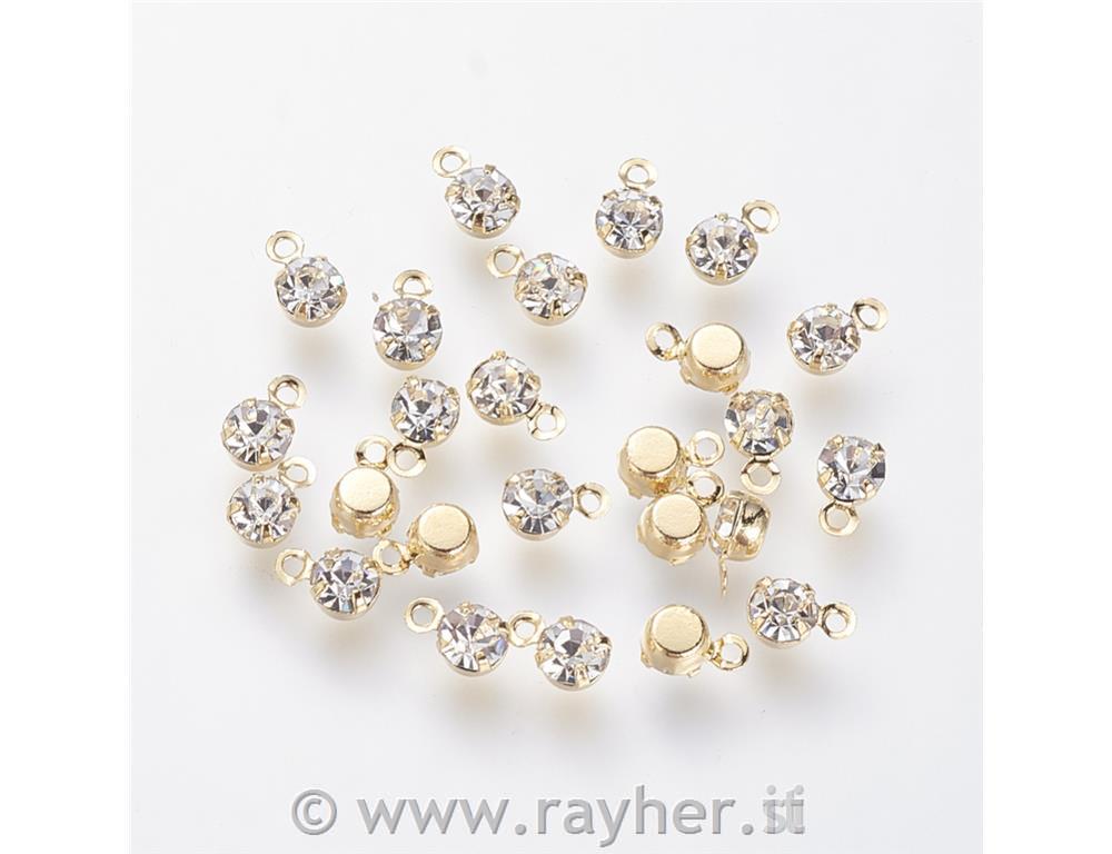 Ciondolo, placcato oro vero, con cristallo