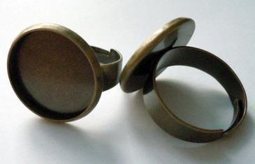 OSNOVA ZA PRSTAN, ANTIK BRON, 17MM