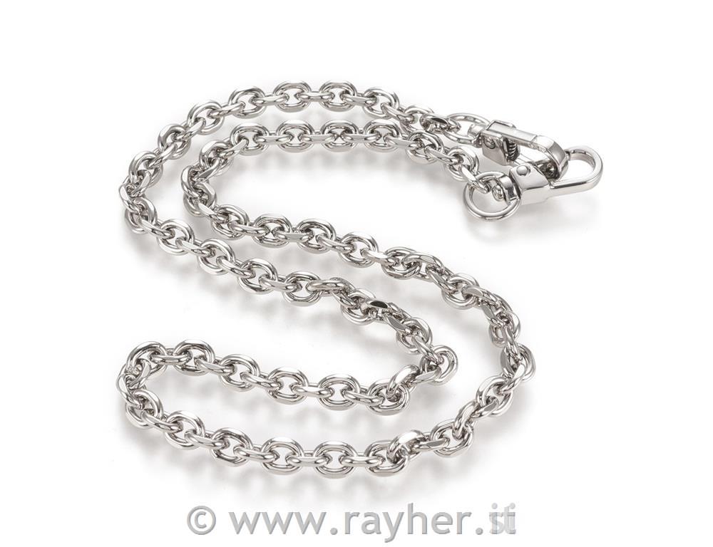 Ročaj za torbico, verižica, srebrna,60cm