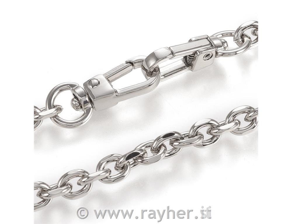 Ročaj za torbico, verižica, srebrna,60cm