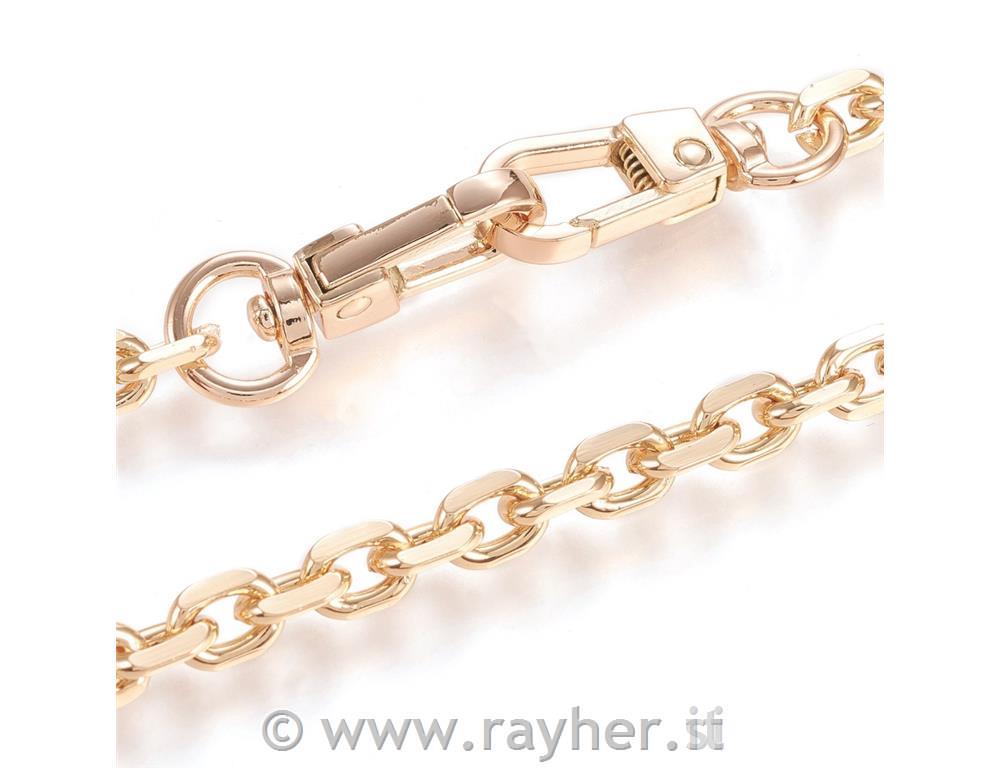 Ročaj za torbico, verižica, svetlo zlata, 60cm