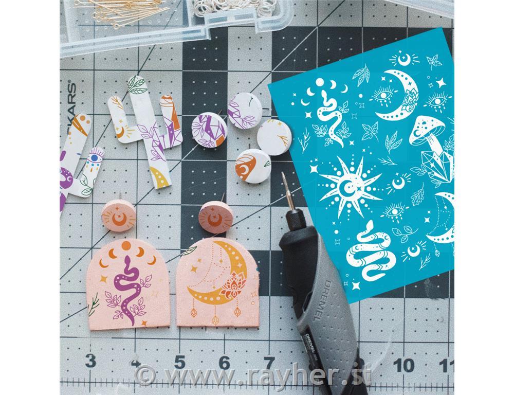 Šablona Silk Screen, Sun, Moon