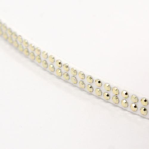 NASTRO DI VELLUTO CON STRASS, BIANCO