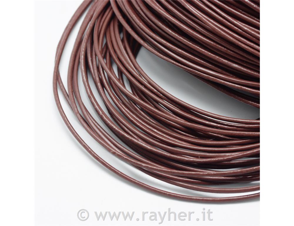 Cordoncino, vera pelle, 1.5mm, 1m, marrone