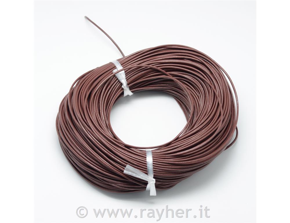 Cordoncino, vera pelle, 1.5mm, 1m, marrone