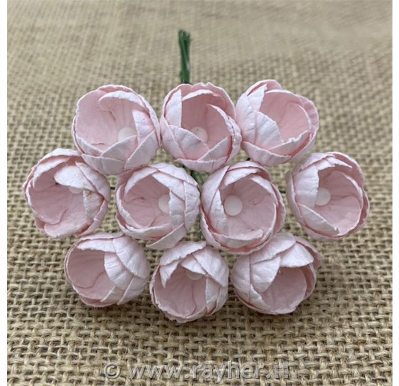 Fiori Buttercups, rosa, set 10, 25mm