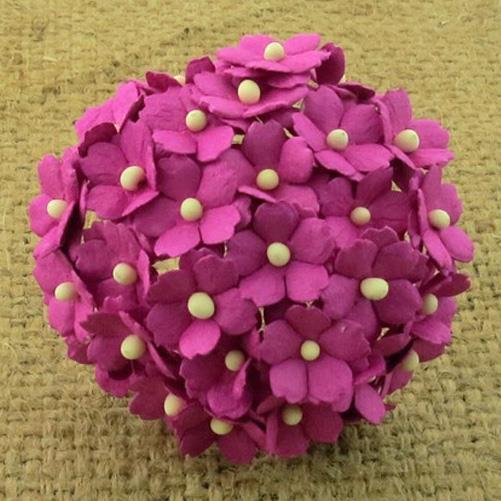 Cvetki srčasti, set 20, 15mm, deep pink