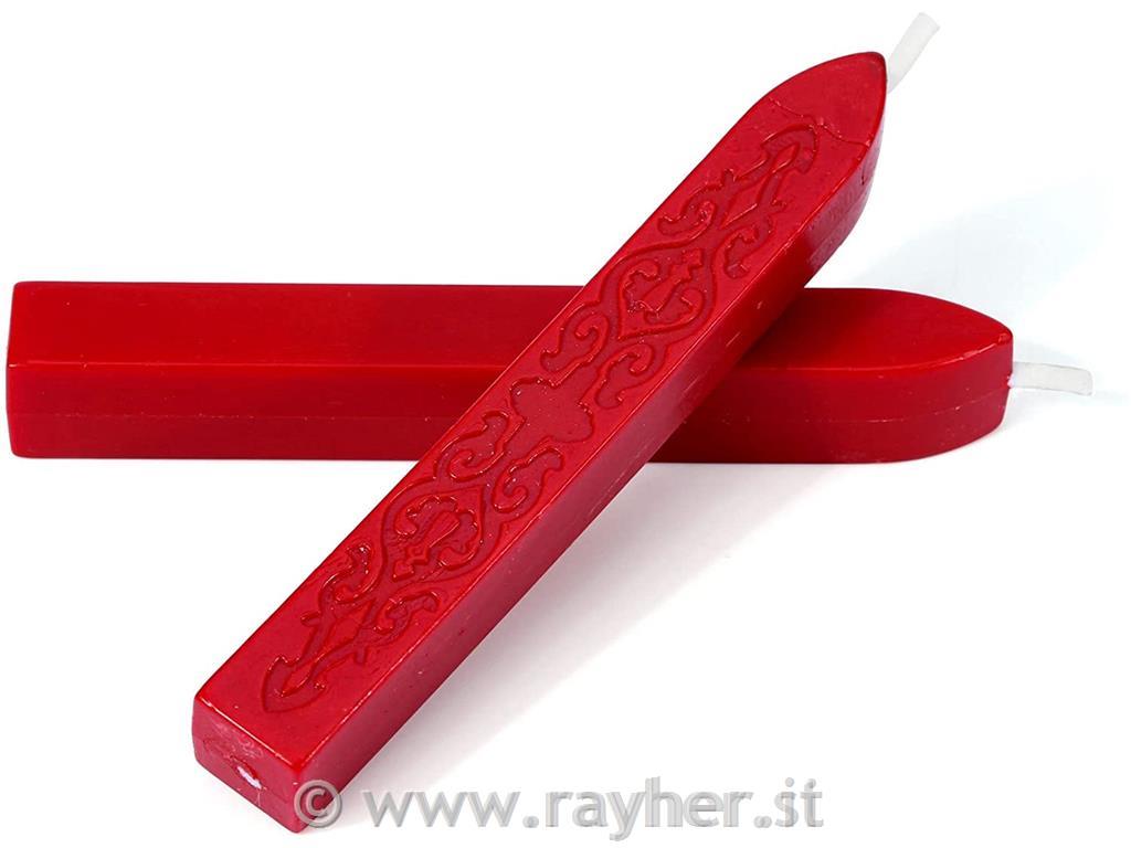 Cera sigillante con stoppino, Rosso